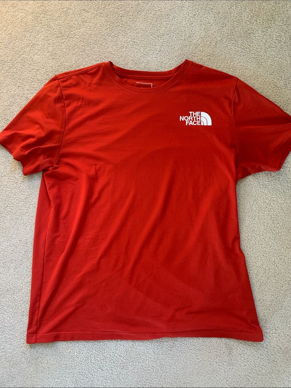 The North Face Men's Short-Sleeve Tee in Red with White Logo